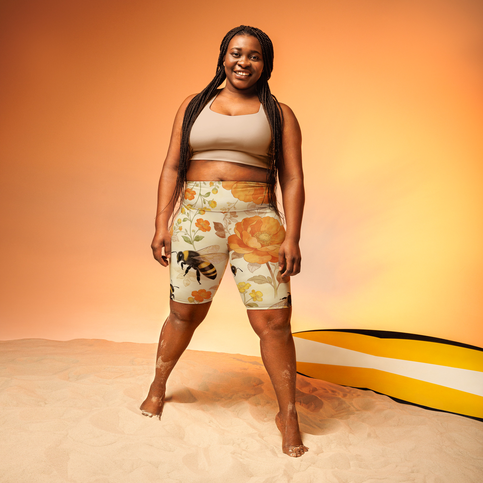 Spring Bees Biker Shorts - Image 6