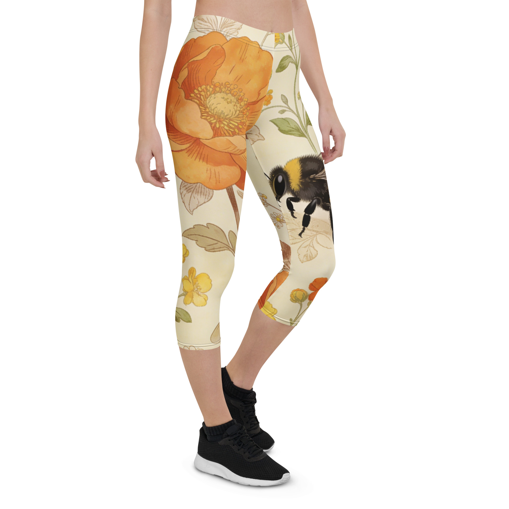 Spring Bees Capri Leggings