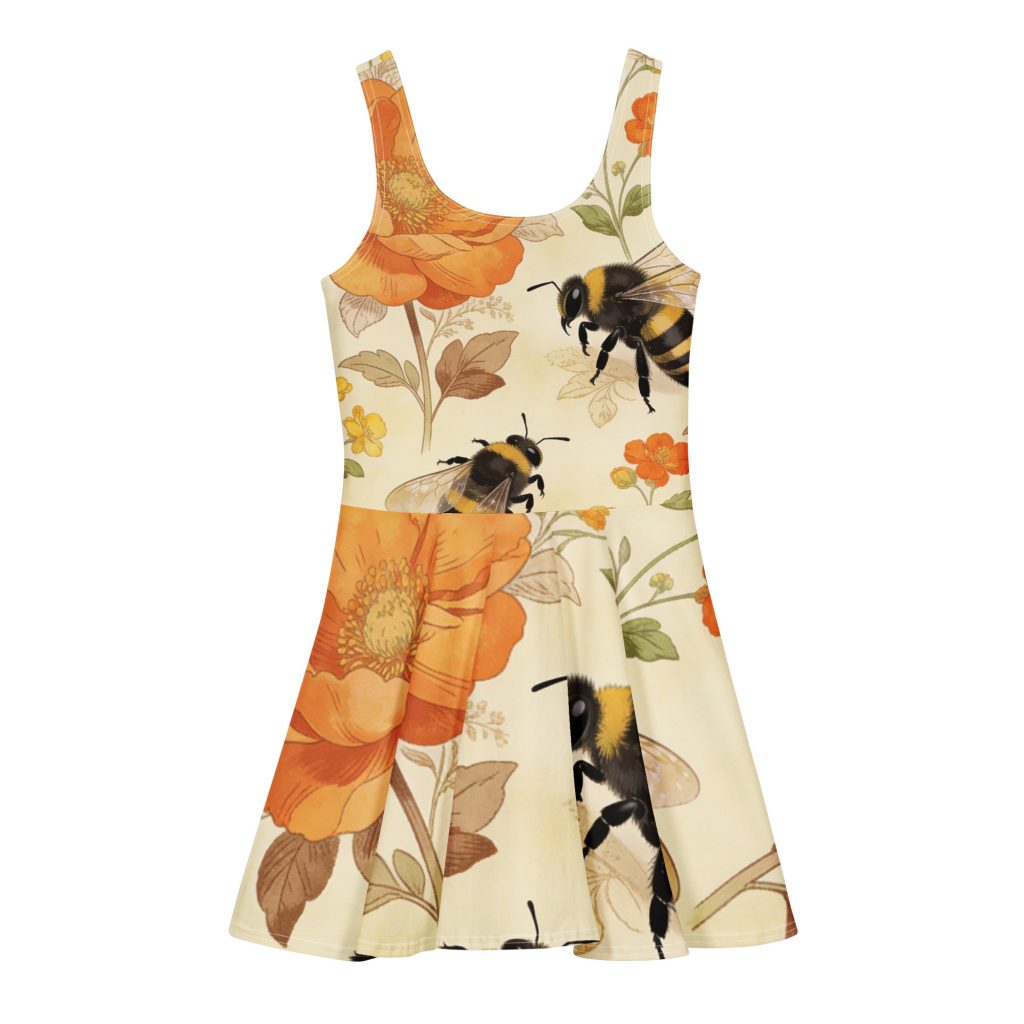 Spring Bees Cotton skater dress