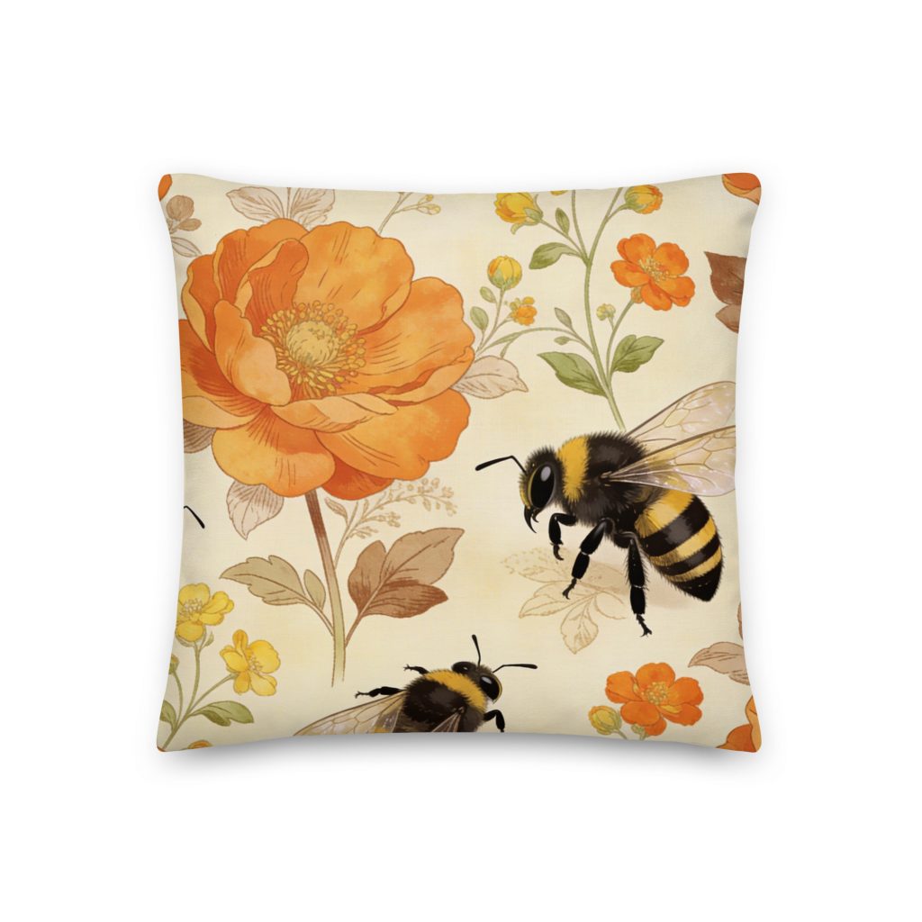 Spring Bees Premium Pillow