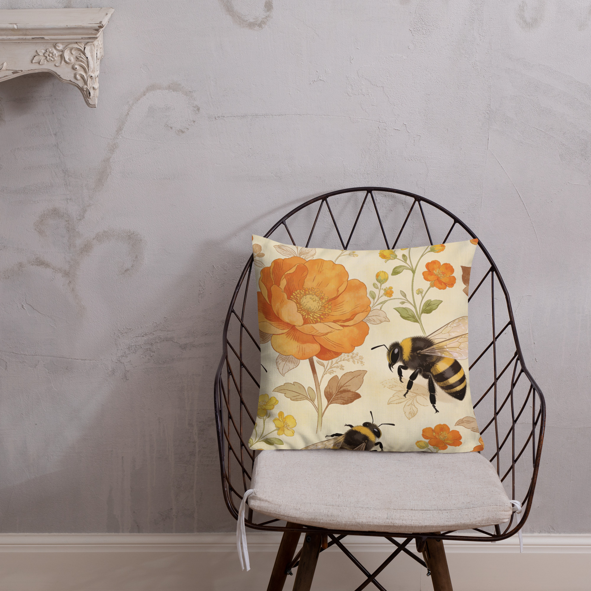 Spring Bees Premium Pillow - Image 7