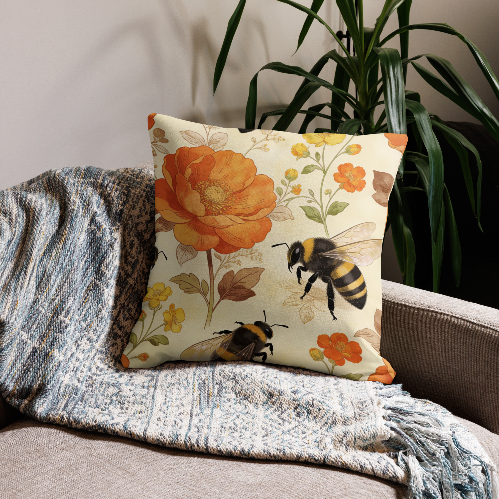 Spring Bees Premium Pillow - Image 10