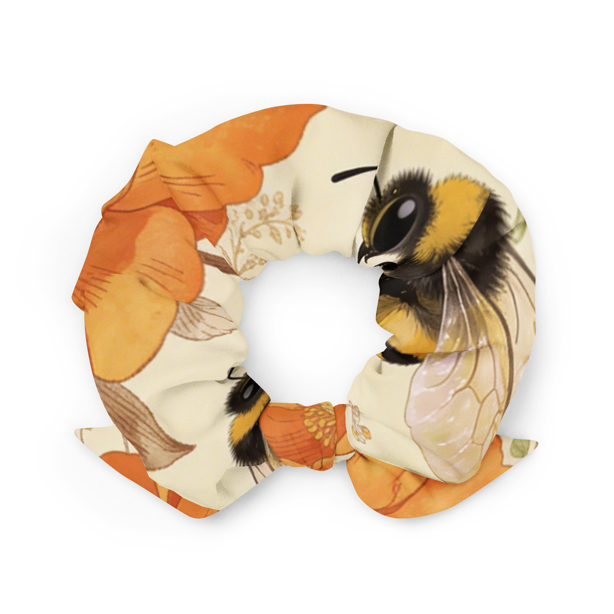 Spring Bees Recycled Scrunchie - Image 4