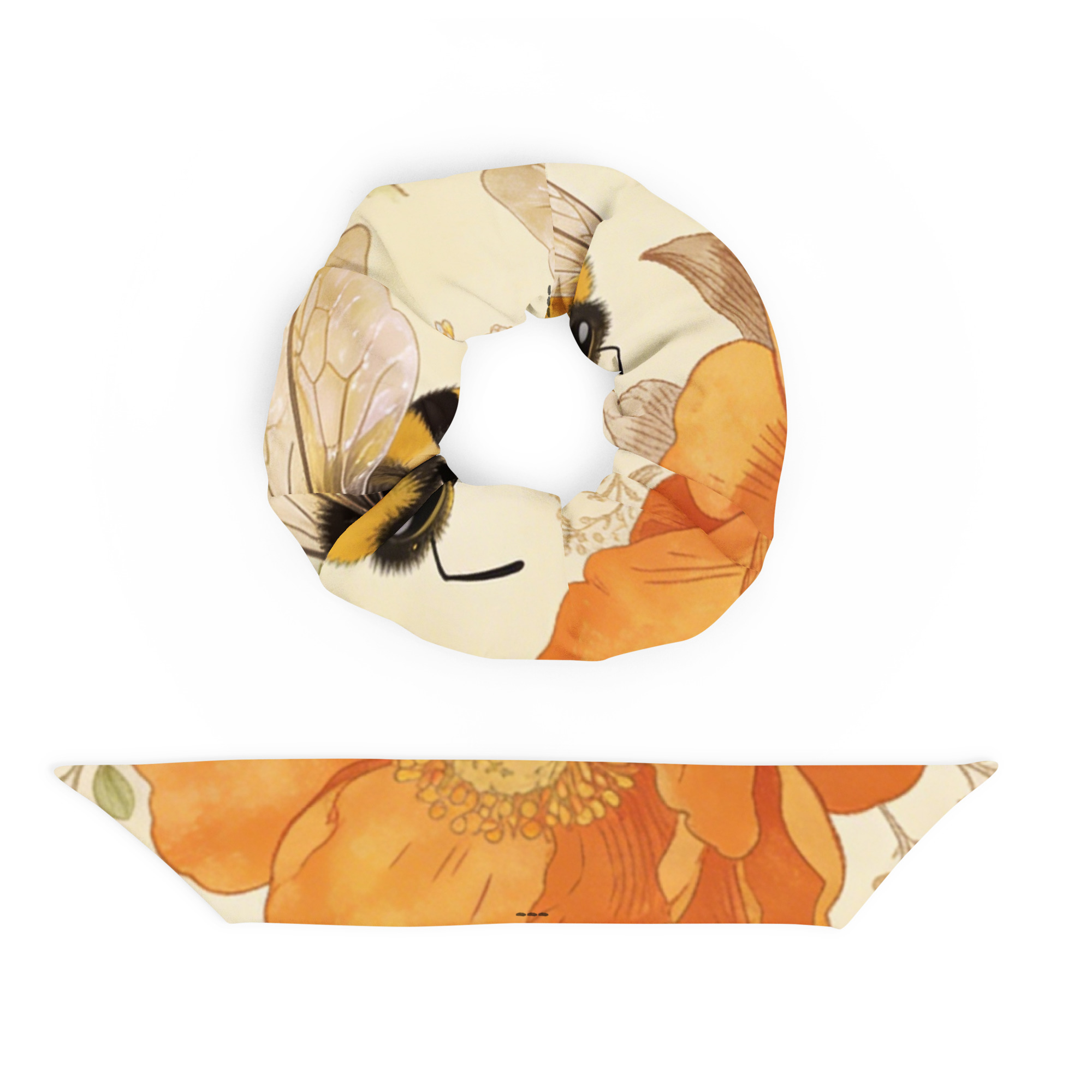 Spring Bees Recycled Scrunchie - Image 3