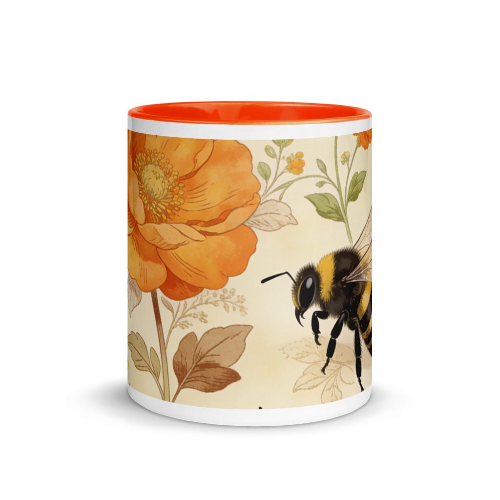 Spring Bees Mug with Color Inside